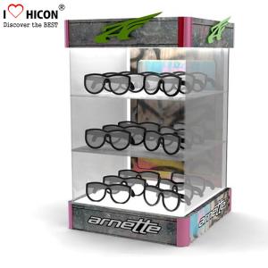 China 3-Layer Light Up Locking Display Cases Sunglasses Display Case For Shop Counter Top on sale