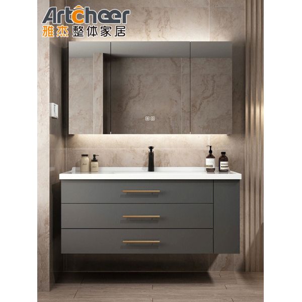 Contemporary Design Bathroom Vanity with Customized Color and Floor Mounted Installation