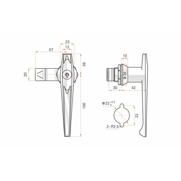 Bright Chrome Plated Cabinet Handle Lock With Superior Wear Resistance