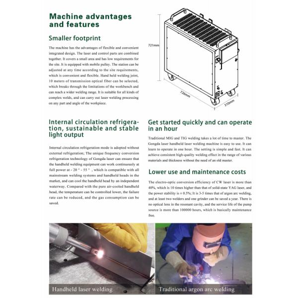 2000W Portable Internal Circulation Handheld Laser Welding Machine For Thick And Thin Materials