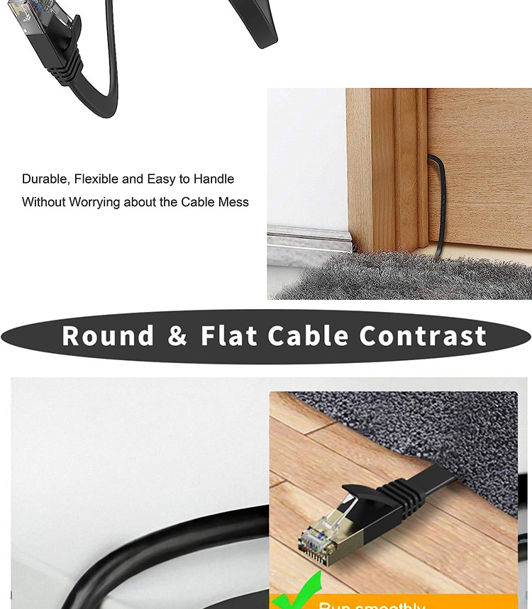 1M 3M 5M UTP FTP STP SFTP Shield Cat5 Cat5e Cat6 Ca6a Cat7 RJ45 Flat Network Lan Ethernet Patch Cable for Computer