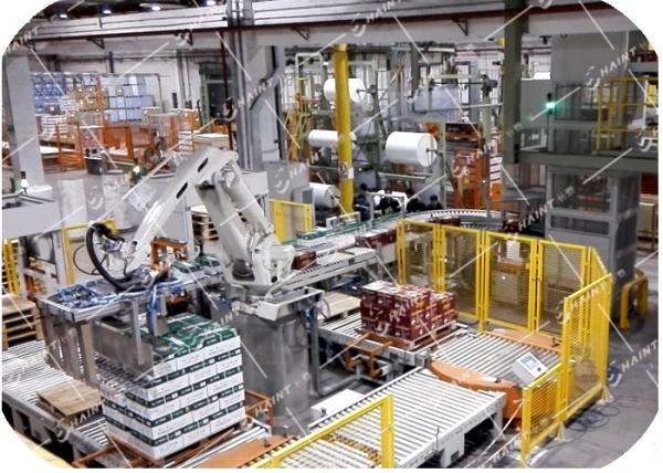 Paper Mill Automatic Palletizing System With Robot Handling 30 M / Min CE