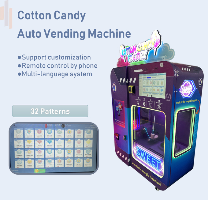 220V Arcade Vending Machine Automatic Cotton Candy Making Machine Remote Control