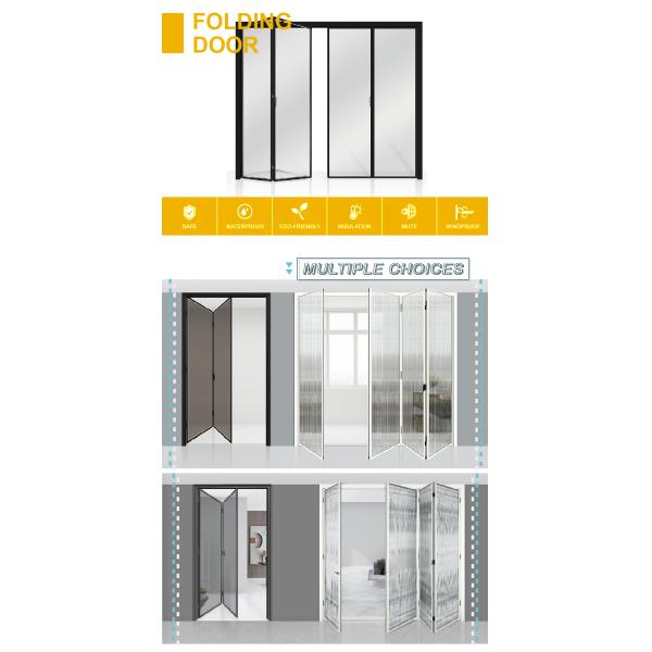 Folding American Insulated Plastic Accordion Door Aluminum Alloy