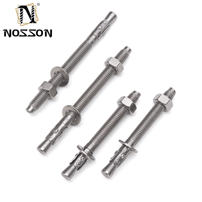 Extended Double Head Bolt Threaded Rod System of Measurement Stainless Steel Wall Threading Screw and Nut Set M6 M8 M16