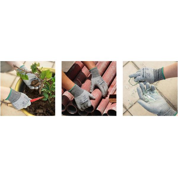 Non Slip PU Palm Cut Resistant Work Gloves / Cut Level 5 Safety Gloves High Performance