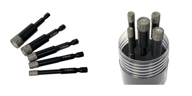 45Mn Diamond Hexagonal Shank Diamond Core Drill Bit Set Vacuum Brazed
