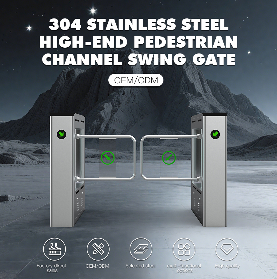 HCW Pedestrian Swing Turnstile Barrier Gate For Gym With Face Recognition