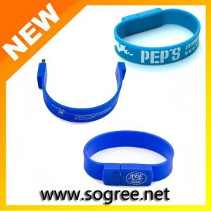 China USB Silicone Wrist Band USB Flash Drive Pen Drive Stick Bracelet on sale