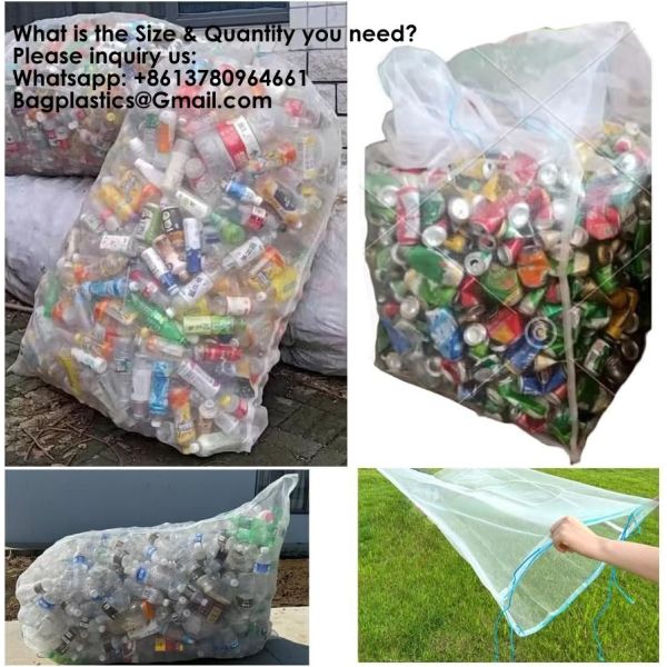 Extra Large Mesh Bag 100 Gallon 60''X48'' Multipurpose Drawstring Storage Container Sack Net Bags For Collecting Recycling Water Bottles Empty Cans