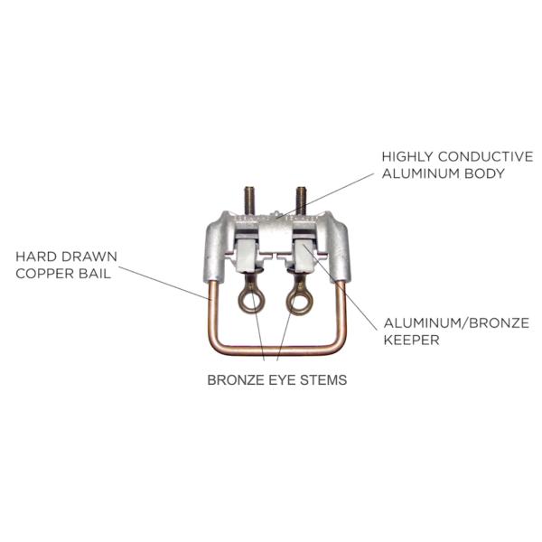 35sqm Aluminum ISO 9001 Stirrups Bronze Connectors