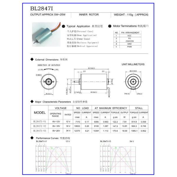 28mm Three Phase Brushless DC Motor , 12V Brushless Motor With Gearbox Encoder Controller