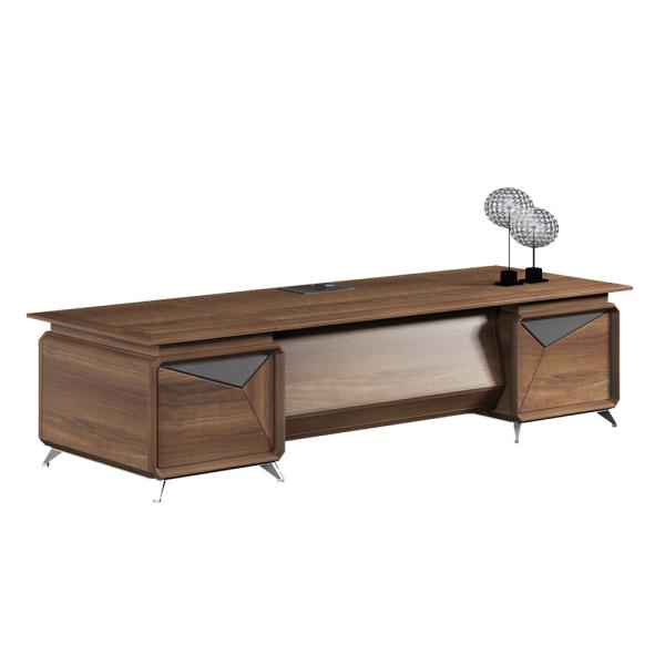 Quality Business Fashion Executive Office Table Light Walnut Solid Wood for sale