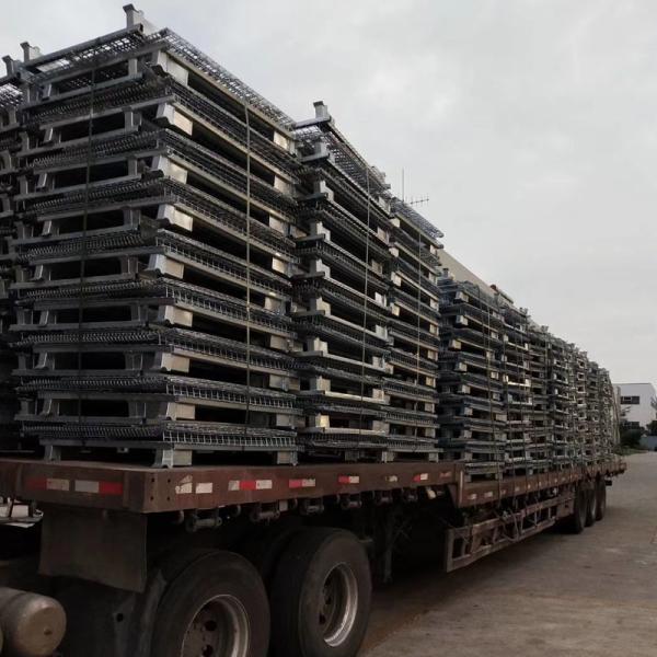 Stackable Galvanized Storage Foldable Wire Mesh Container With Optional Wheels
