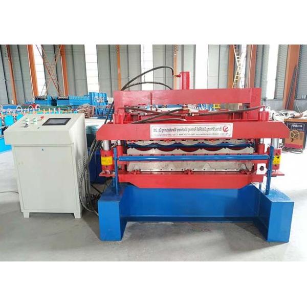 Roof Tile Double Layer Roll Forming Machine Electric Tension 380V 50 Hz 3 Phase
