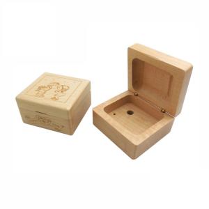 Small jewelry natural unfinished plain hinged DIY blank wooden box