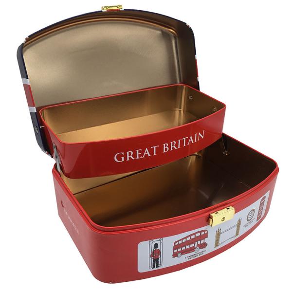 Antirust Dustproof Empty Decorative Cookie Tins , FSC Decorative Tin Cans With Lids