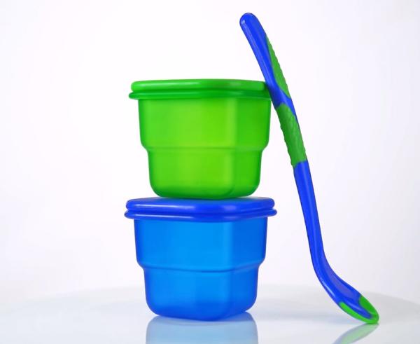 Quality Airtight Plastic 2pcs BPA Free Food Storage With Spoon for sale