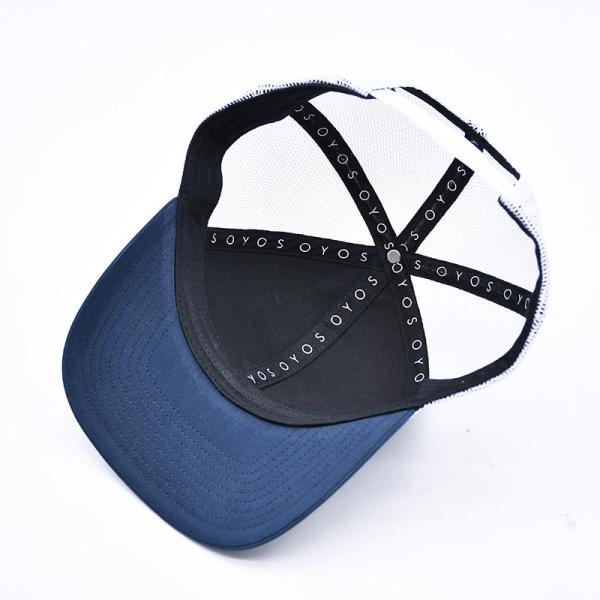 BSCI Oem Custom Logo Embroidered Richardson Trucker Hat Mesh Snap Back Gorras 6 Panel Trucker Cap