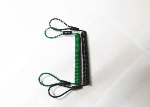 China Loop to Loop Design Custom Green/Black 120MM Coil Length Wire Coiled Cables for Tools Security wholesale