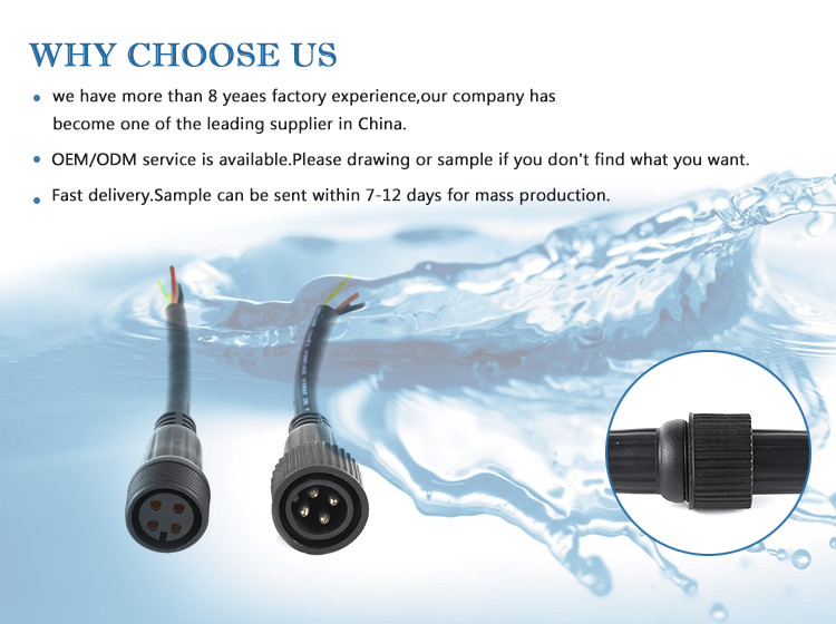 M29 2 3 4 5 Pin LED Outdoor Waterproof Connector Cable Solar Power Cable Nylon / PVC