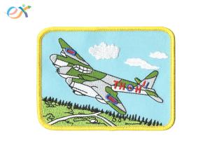 Customized Aircraft Iron On Embroidered Patches With 85% Embroidery