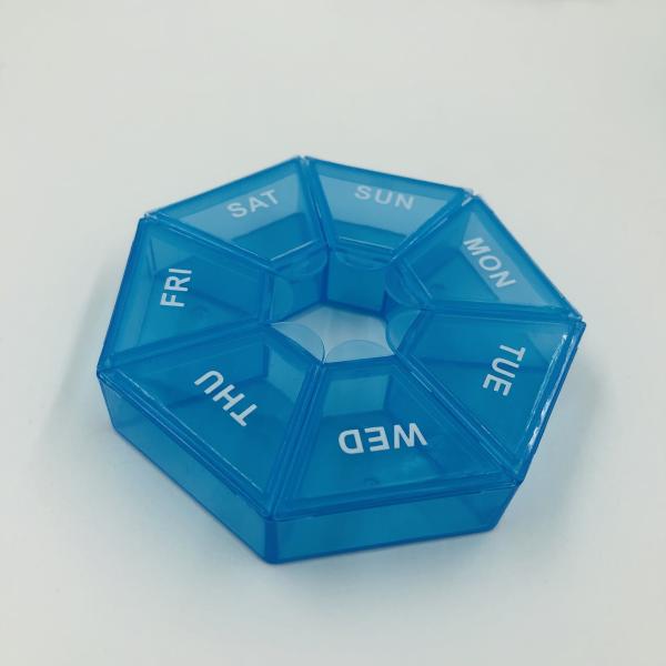 Portable 7 Day Pill Box with Separate Compartments Pill Case to Hold Medication/Vitamins/Fish Oil and Supplements