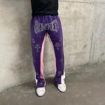 Custom Rhinestone Logo High Quality French Terry Streetwear Casual Stacked Cargo