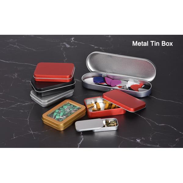 Metal Stationery Box Pencil Case Empty Hinged Tin Box Silver Pen Holders Tinplate Storage Containers