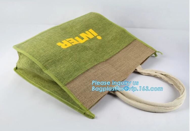 JUTE STORAGE BASKET WITH COTTON ROPE HANDLES,Burlap fabric jute toy storage basket for home storage organization bagease