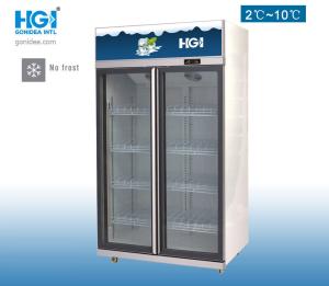 China HGI Double Door Upright Showcase Cooler 958 Liter 220V wholesale