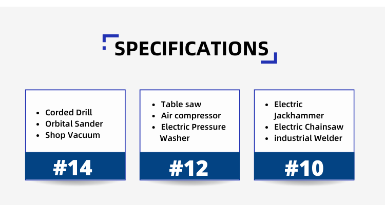 3X8/10/12/14/16AWG Rated Voltage 125V NEMA Female Light End ETL Certified American 3-Core Extension Cord Outdoor Copper Power Cable