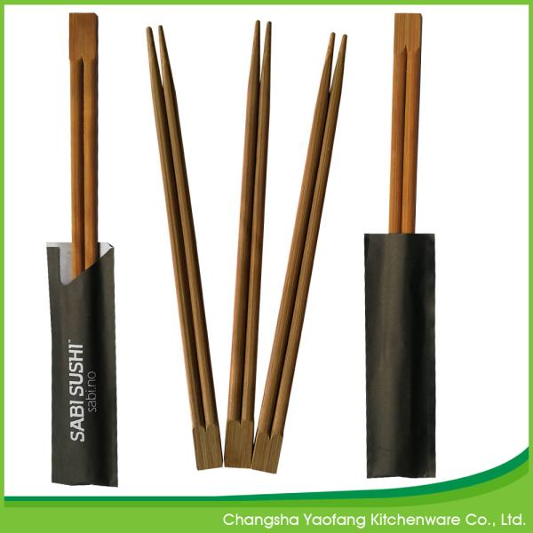 Double Chinese Bamboo Chopsticks 24cm Disposable Carbonized Open Paper Packing