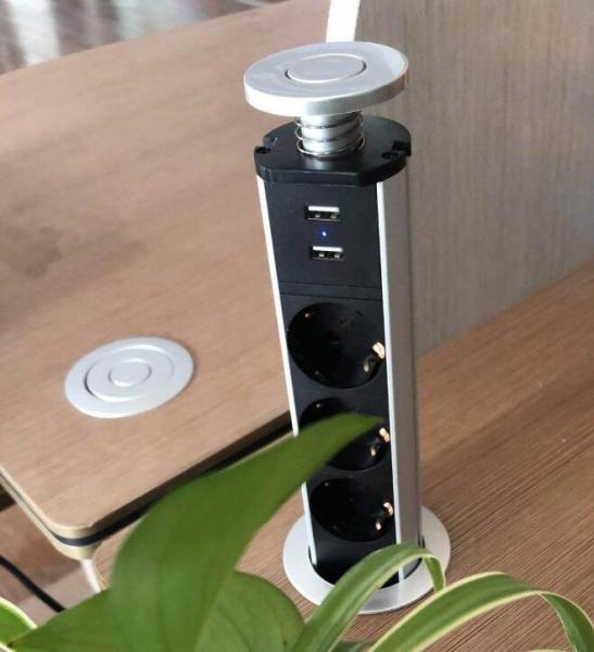 Quality European Standard Office Pop Up Socket / Hidden USB Desktop Socket for sale