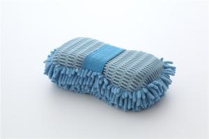 China Blue color microfiber chenille car cleaning, house cleaning sponge applicator pad wholesale