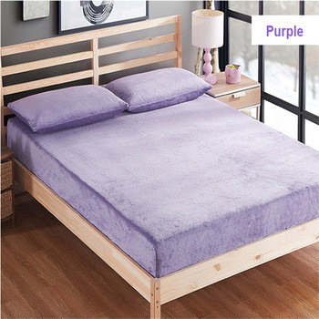 Safe Rest Memory Foam Mattress Protector 100 Cotton Flannel Material Full Size Purple Color