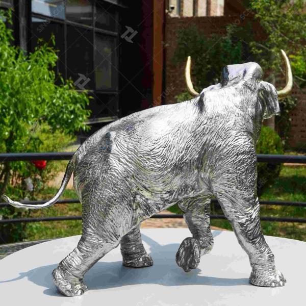 Quality Electrolysis Effect Stainless Steel Howling Elephant Sculpture for collection for sale