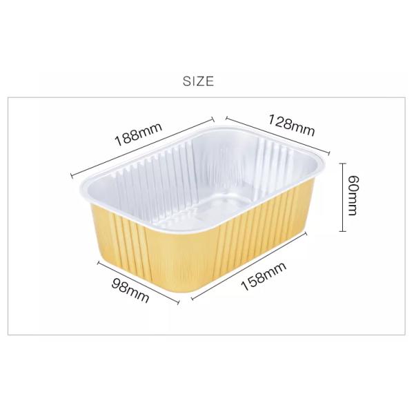 110mic Aluminum Foil Tin Cans Takeaway Packaging Square Carry - Out Container
