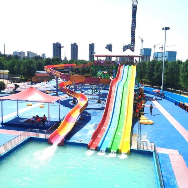 Quality Multi Lane Rainbow Water Slide With Custom Design And Color For Water Park for sale