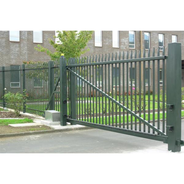 Heavy Duty UK Market W Pale Galvanized Coated Black Steel Palisade Fencing Round Shape
