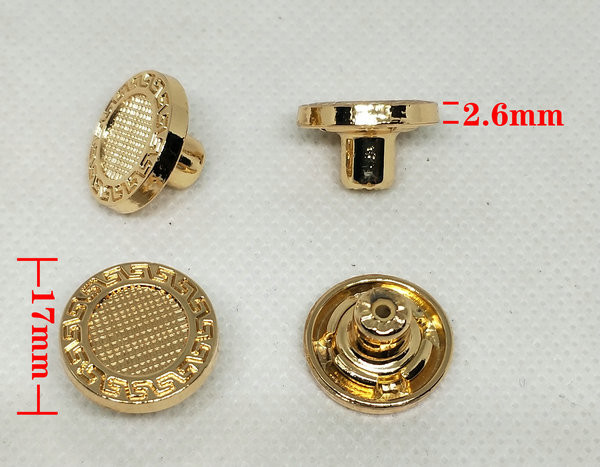metal sewing jeans button custom logo metal buttons light gold
