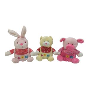 0.2M 7.87in Stuffed Bunny With Long Ears Pig Cartoon Cat Plush Toy With Bell