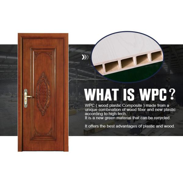 PVC Interior Residential WPC Doors Fire Rated Polymer Waterproof For Bathroom