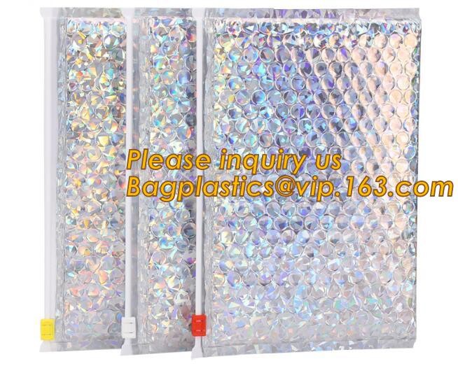 Flat Envelopes Zip lock Bubble Bag, Low Price Most Popular Bubble Slider Bag,Plastic PE Material Mailer Slider Air Ziplo