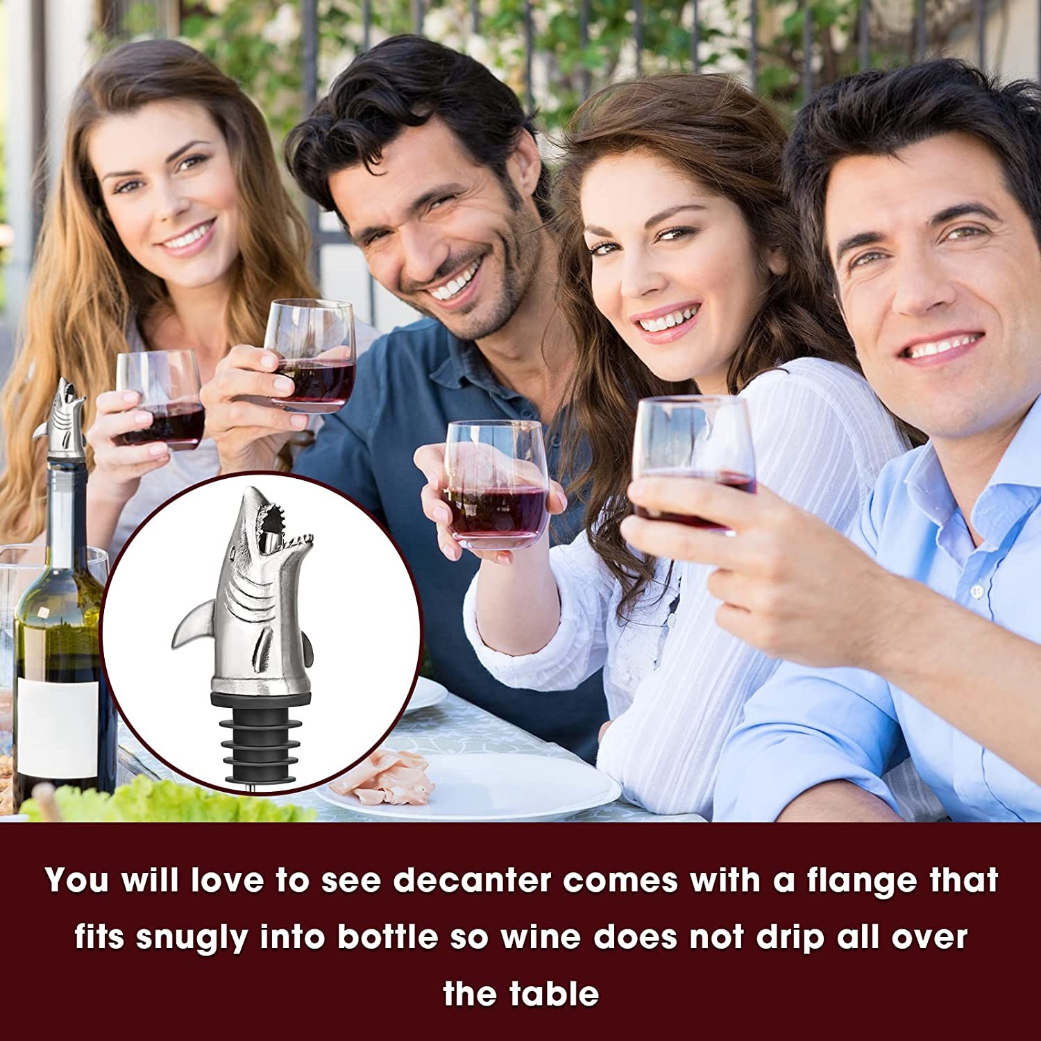 Stainless Steel Animal Wine Pourer Silver Dolphin Liquor Pourer For Bar
