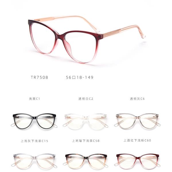 Spring Europe America Large Cat Eye TR90 Material Glasses Flat Mirror Female Myopia