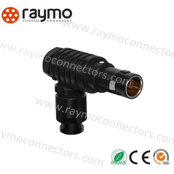 Quality Right Angle 0B FHG Plastic Push Pull Connectors Black Chrome Plated for sale
