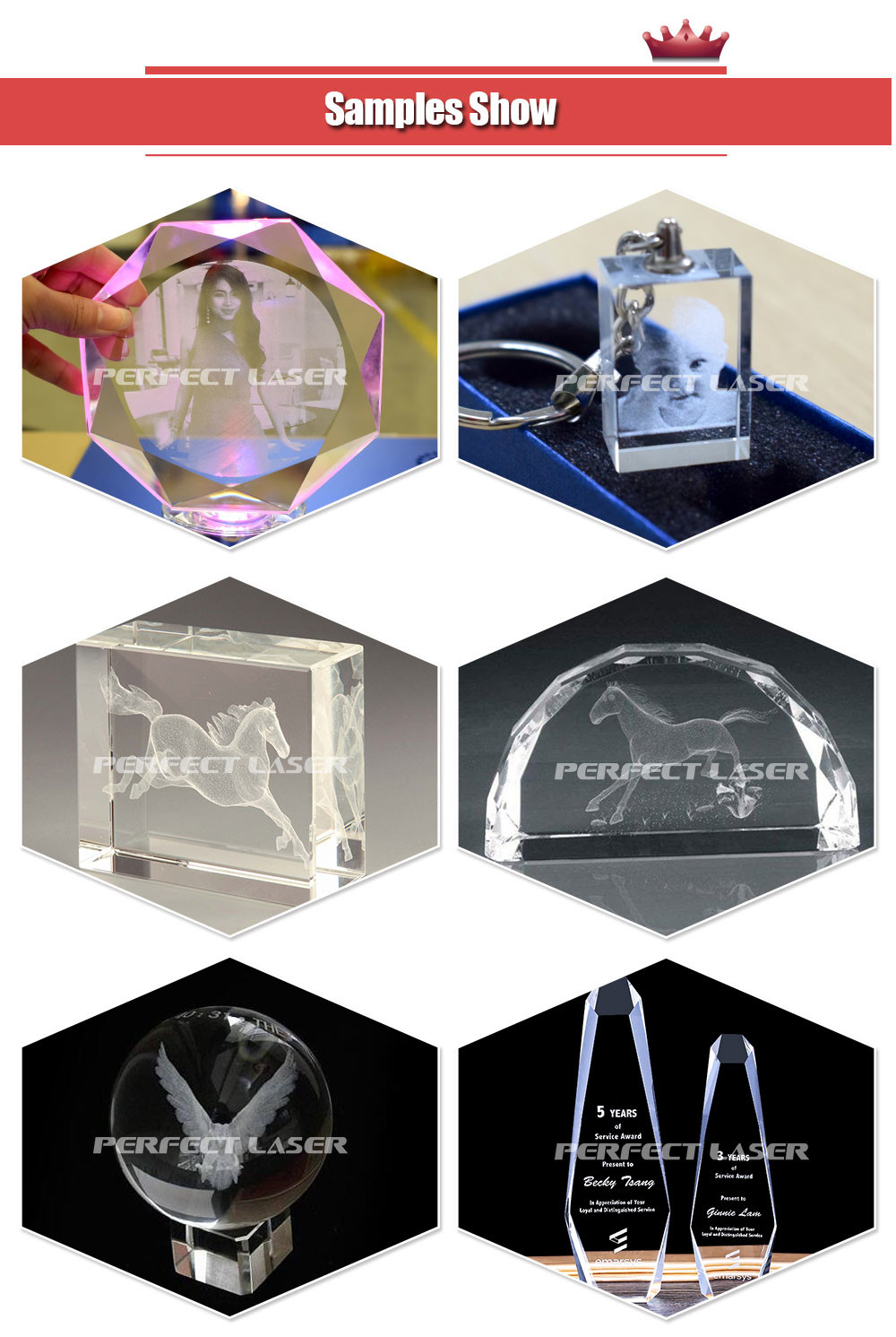 3D Effective Glass Gift Ball Crystal inner surface Laser Engraving Machine with high speed 5000 PIONTS / Second