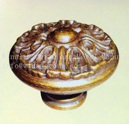 Quality Size Dia50xH38 Antique bronzed carve drawer knob, Zinc alloy,iron,plating per request for sale
