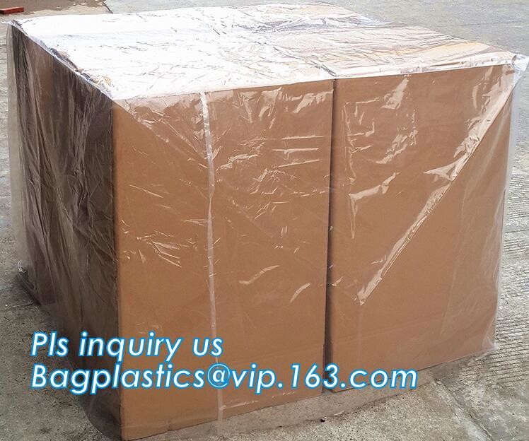 Customized Square Bottom or Side Guesst Plastic Protective Pallet Covers, 4 Mil Dust proof Clear Pallet Covers, BAGPLAST